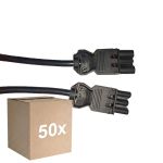 Mehrfachpackung 50x Noxion GST - Kompatibel Verlängerungskabel Schwarz - Männlich + Weiblich - 5m - 3 pole 1,5mm2