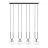 Emibig Pendelleuchte Glam Stahl Schwarz | Geeignet für 4x E14 - Max 10W