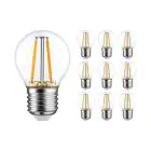 Mehrfachpackung 10x Noxion Lucent Lustre LED E27 Kugel Fadenlampe Klar 2.5W 250lm - 827 Extra Warmweiß - Ersatz für 25W